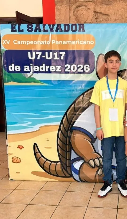 Kenneth Alba, de Ciudad Juárez, gana el Campeonato Panamericano de Ajedrez Rápido Sub-13 en El Salvador