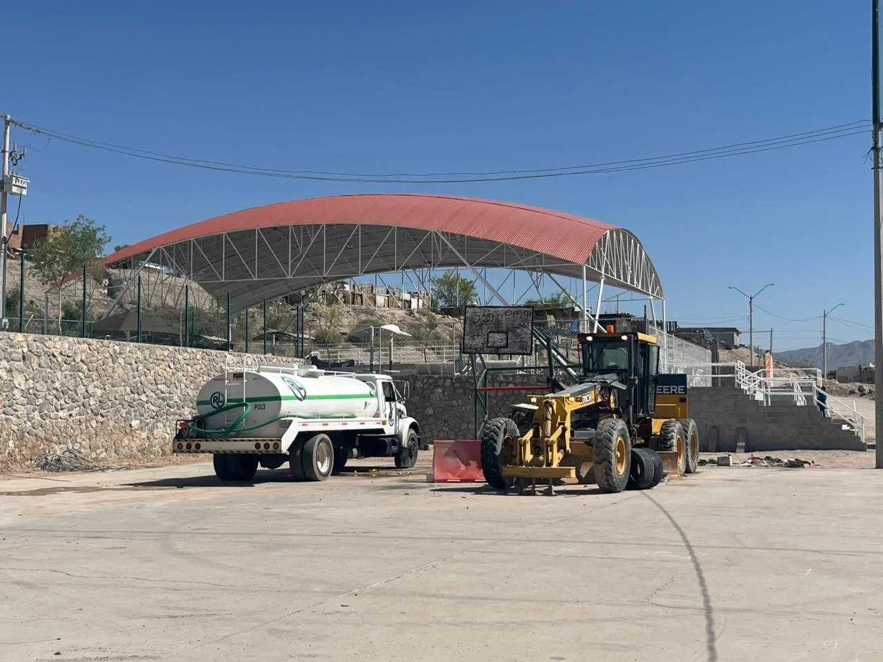 Complejo deportivo 'De las calles al ring' en colonia Juanita Luna llega al 95% de avance