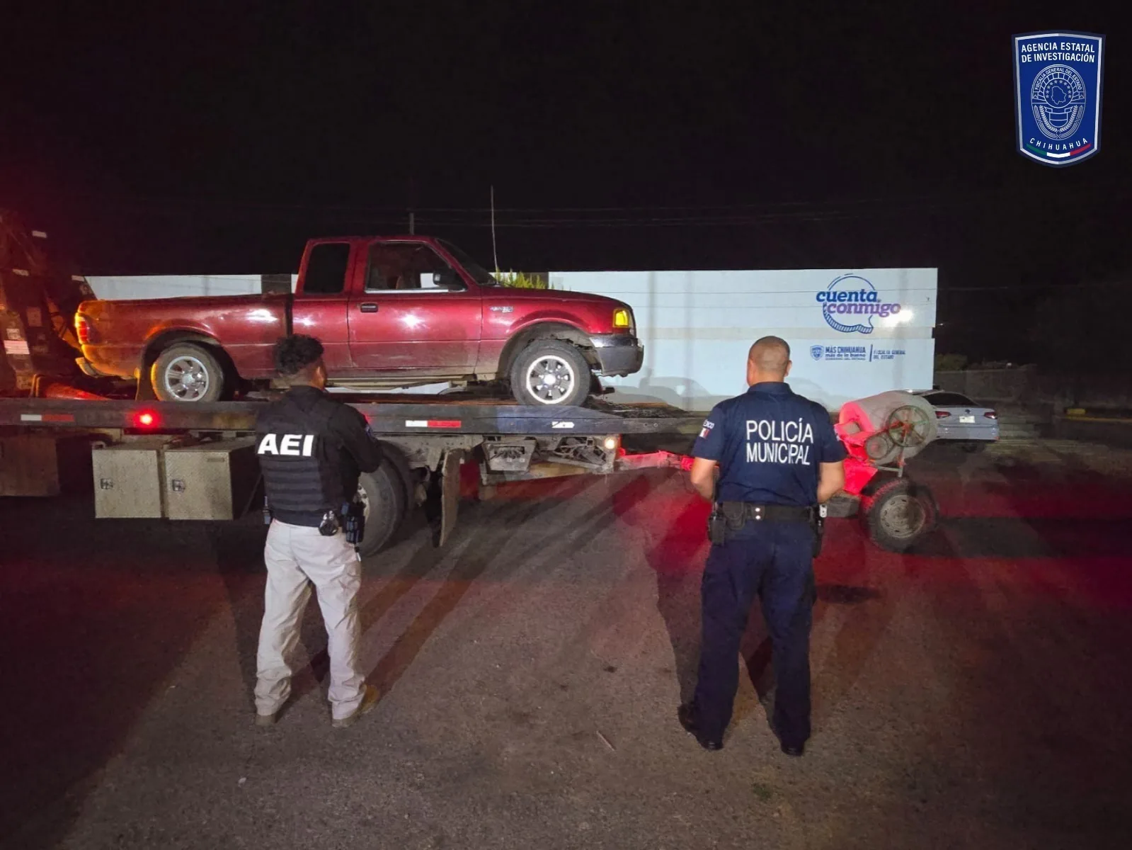 Cateo en fraccionamiento Pampas de Cuauhtémoc termina con recuperación de camioneta y revolvedora robadas