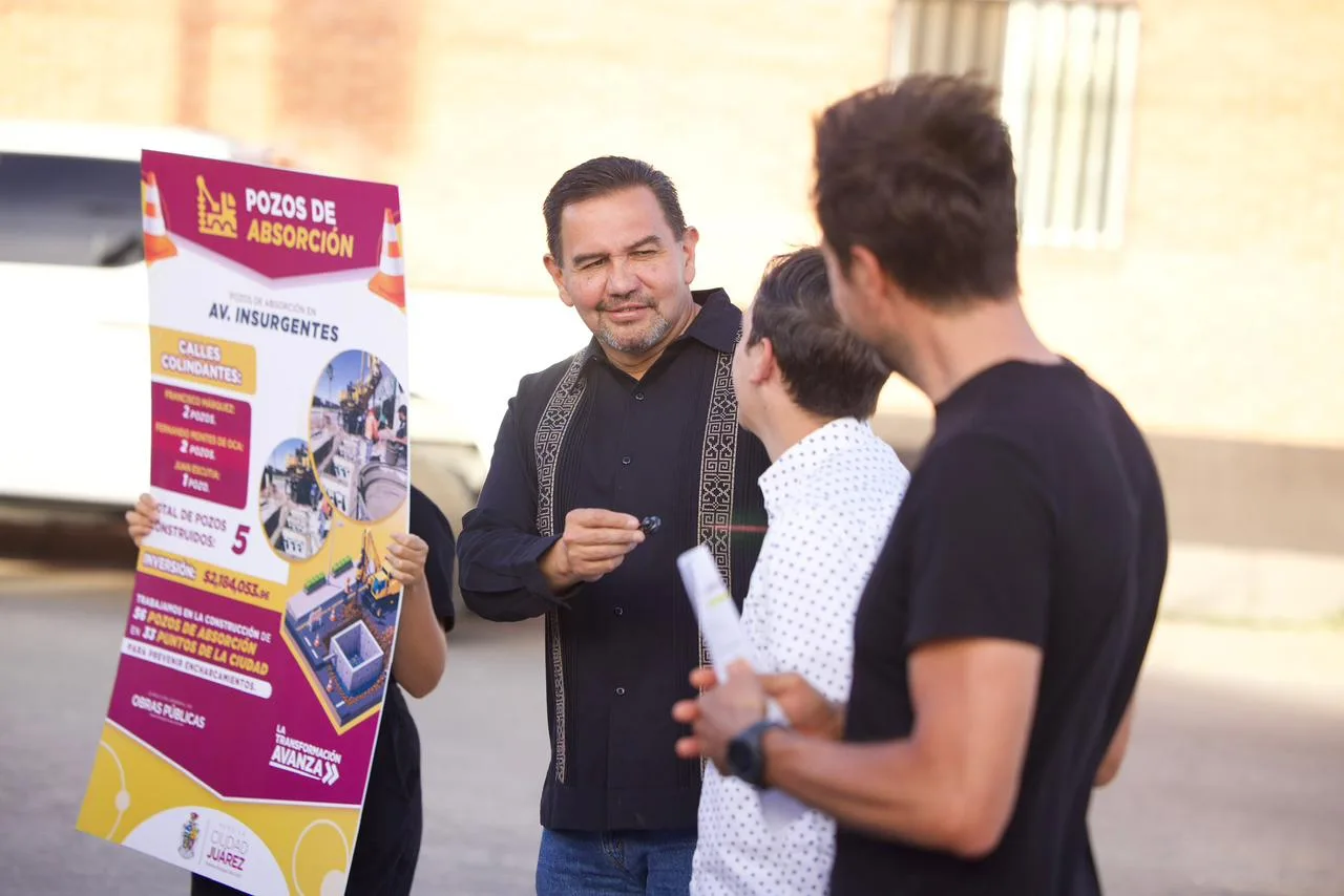 Inauguran cinco pozos de absorción en avenida Insurgentes para frenar inundaciones históricas en Juárez - imagen 1