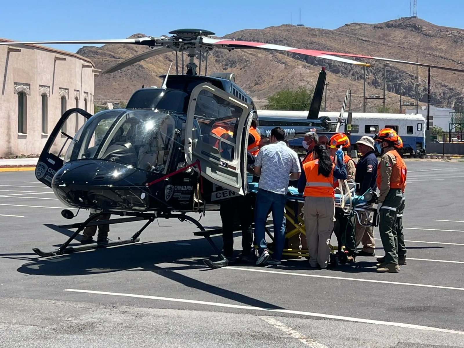 SSPE realiza traslado aeromédico de un paciente con quemaduras de Ciudad Juárez a Chihuahua
