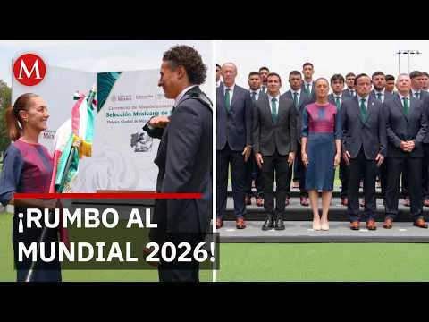 Claudia Sheinbaum entrega bandera a la Selección Mexicana antes del Mundial 2026