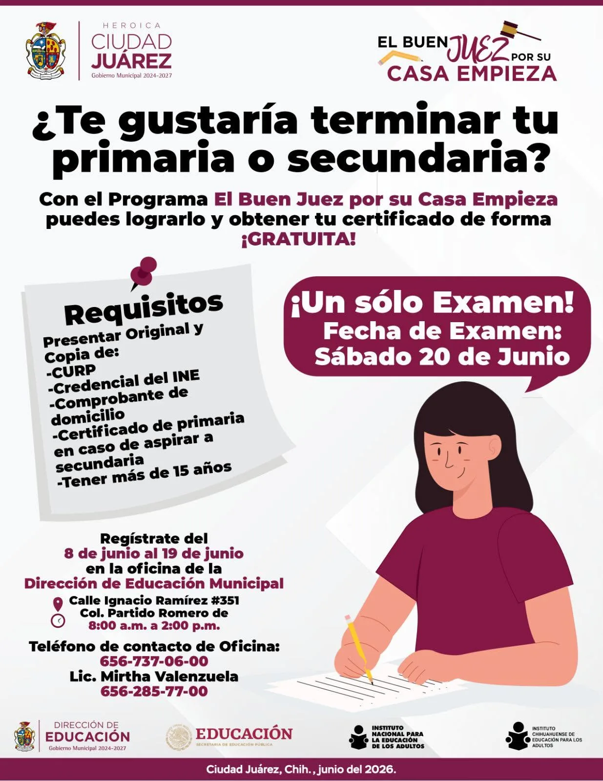 Convocan en Chihuahua a examen único para certificar primaria y secundaria
